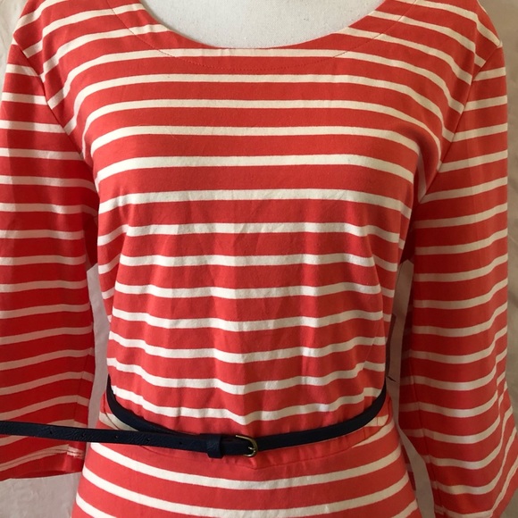 Old Navy Striped Fit & Flare Dress Sz XL Orange - Picture 6 of 6
